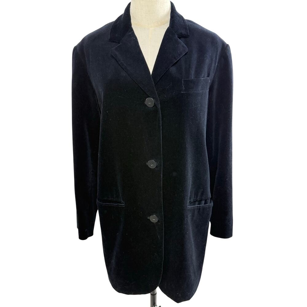 Limited Gorgeous Black Velvet Long Jacket with Goldenrod Lining, Size XS